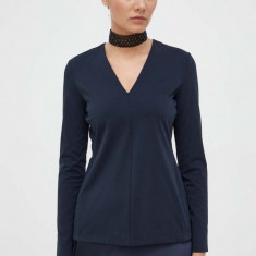 Max Mara Leisure bluza femei, culoarea albastru marin, neted