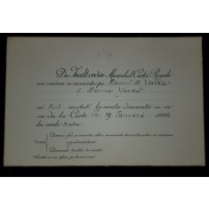 Invitatie la Serata Dansanta - 29 Ianuarie 1904