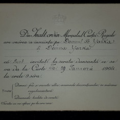 Invitatie la Serata Dansanta - 29 Ianuarie 1904