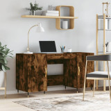 vidaXL Birou, stejar afumat, 140x50x75 cm, lemn compozit