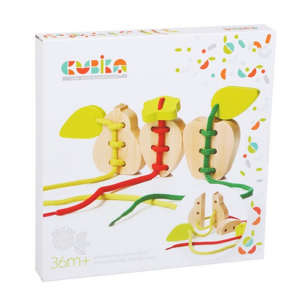 Jucarie Din Lemn Cubika Joc De Snuruit Fructe