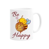 Cana alba personalizata be happy - albina, INOVATIX&reg;. 330 ml