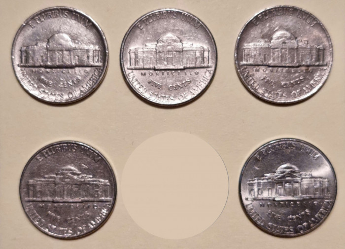 5 centi SUA - 1983 P, 1992 P, 1994 D, 2000 D, 2017 P