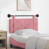 vidaXL Tăblie de pat suspendată Cu lumină LED Roz Catifea 3424114