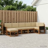 Cumpara ieftin Set de canapele de exterior 7 buc. 7-Locuri Natural si Bej