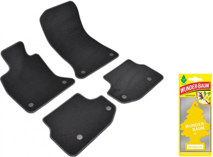 Covorase auto din mocheta Umbrella pentru BMW 5 [F10 11 LCI] (2013-2017) + Odorizant Auto Bradut Wunder-Baum Vanillaroma