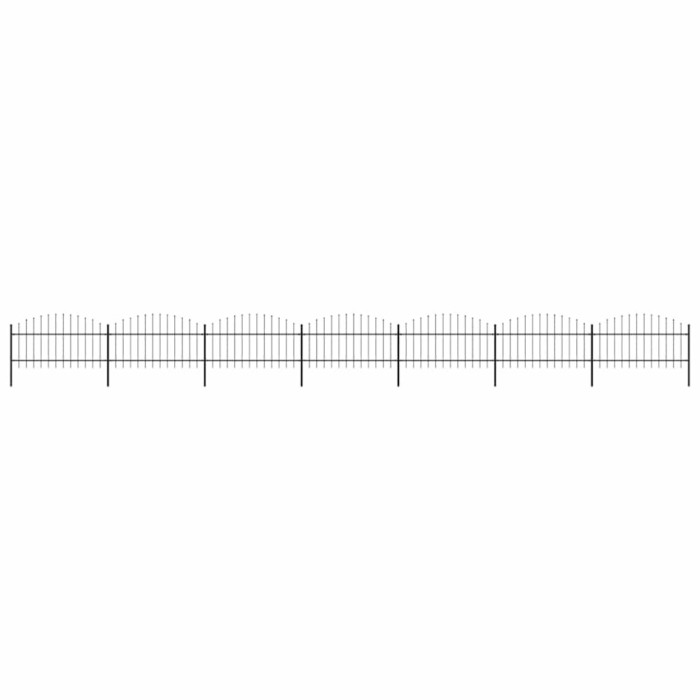 vidaXL Gard de grădină cu v&acirc;rf tip suliță din oțel 1248x125 cm, negru