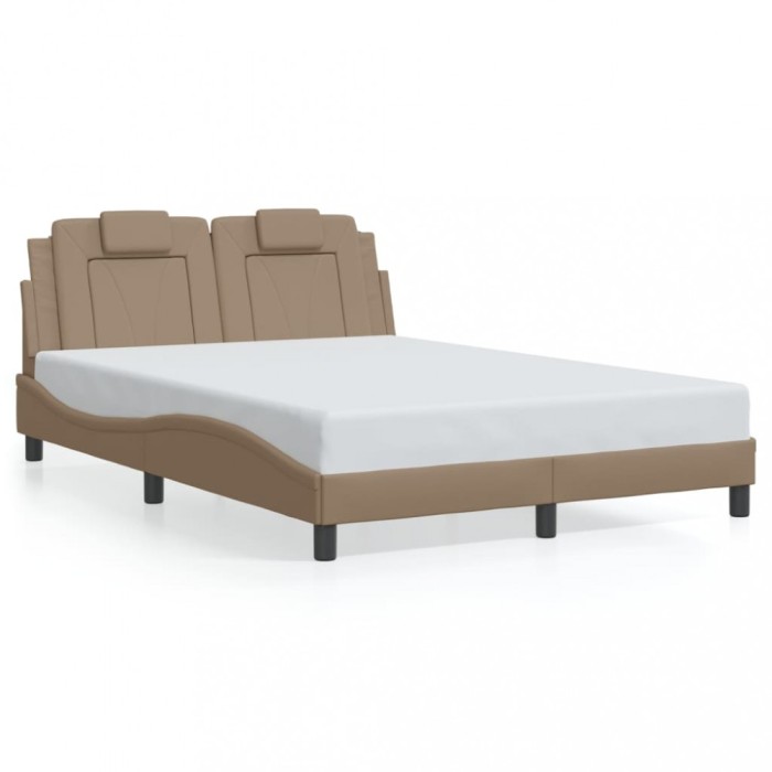 vidaXL Cadru de pat, Viana, cu LED fără saltea, cappuccino, 120x200 cm 3214012