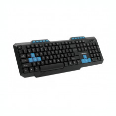 Tastatura LogiStep LSKB-518 cu fir USB, negru-albastru foto
