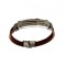 Bratara din piele ecologica, Cruce, Inox, A4B101