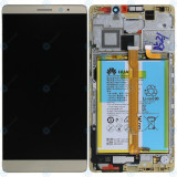Huawei Mate 8 (NTX-L09, NTX-L29A) Capac frontal al modulului de afișare + LCD + digitizer + baterie champagne gold 02350PBS