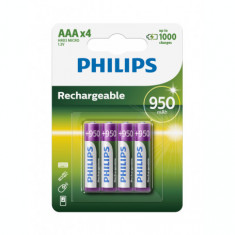 Philips MultiLife 1.2V AAA/HR03 950mah NiMh baterie reincarcabila - Blister din 4 bucati Con?inutul pachetului 1x Blister foto