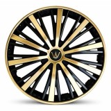 Set 4 capace roti VELAR Monarch Gold/Black, design multi-spoke Premium, ABS rezistent, Universal, pentru jante R15