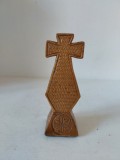 ** Cruce pristolnic / pecetar vechi, pentru prescuri, de lemn sculptat manual, Maramures
