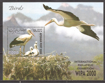 AFGANISTAN 2000 FAUNA PASARI ( colita dantelata ) MNH foto