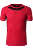 Tricou Sport Baieti Quick Dry, Maneci Scurte, Ideal pentru Golf, Tenis, Fitness, Alergare, Rosu si Negru, S (US)