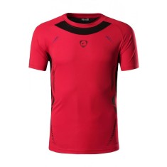 Tricou Sport Baieti Quick Dry, Maneci Scurte, Ideal pentru Golf, Tenis, Fitness, Alergare, Rosu si Negru, S (US)
