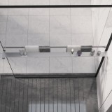 Raft de duș pentru perete cabină de duș, crom, 115 cm, aluminiu
