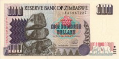 ZIMBABWE █ bancnota █ 100 Dollars █ 1995 █ P-9 █ UNC █ necirculata