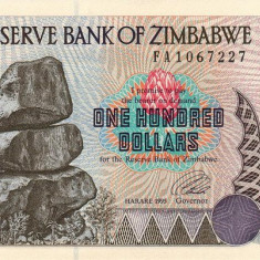 ZIMBABWE █ bancnota █ 100 Dollars █ 1995 █ P-9 █ UNC █ necirculata