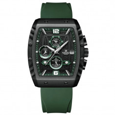 Ceas barbatesc Naviforce Sport Casual Quartz Analog Silicon Cronograf Verde