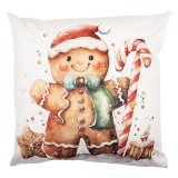 Cumpara ieftin Fata perna Craciun Turta Dulce textil multicolor 45x45 cm