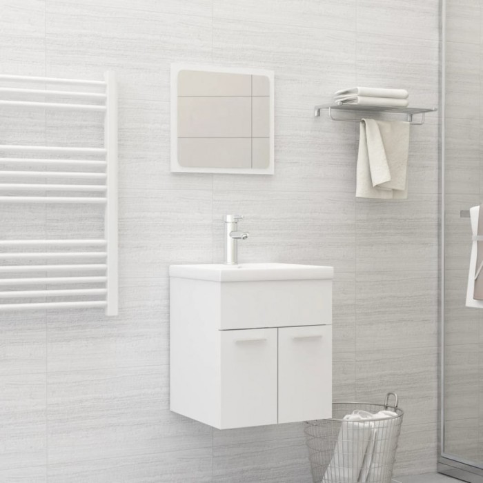 Gossi set mobilier de baie, 2 piese, alb, pal