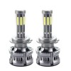 Set 2 LED-uri Auto Techstar&reg; N8, H7, 50w, 5500 Lumeni, 3000K-8000K, AUTO, 12-24 Volti, COB, Canbus, Radiator Aluminiu, 3 Nuante