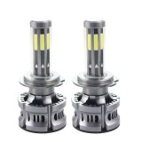 Set 2 LED-uri Auto Techstar&reg; N8, H7, 50w, 5500 Lumeni, 3000K-8000K, AUTO, 12-24 Volti, COB, Canbus, Radiator Aluminiu, 3 Nuante