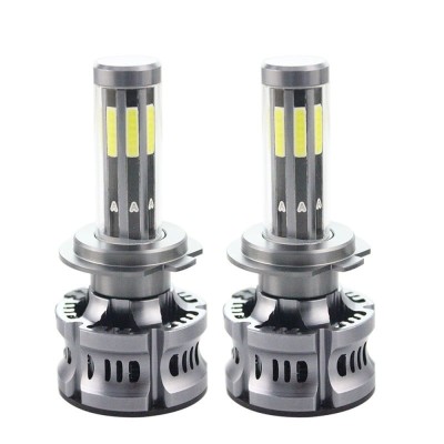 Set 2 LED-uri Auto Techstar&amp;reg; N8, H7, 50w, 5500 Lumeni, 3000K-8000K, AUTO, 12-24 Volti, COB, Canbus, Radiator Aluminiu, 3 Nuante foto