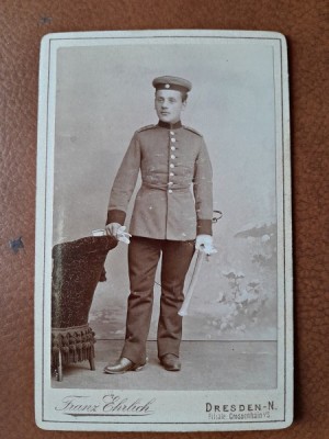 Fotografie tip CDV, militar inceput de secol XX foto