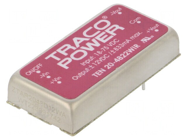 Convertor DC/DC 20W 18-75V la 12V și -12V