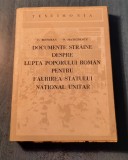 Documente straine despre lupta poporului roman pt faurirea statului roman unitar