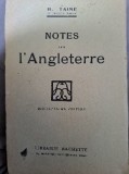 H.Taine-Notes sur l&#039;Angleterre, franceza
