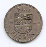 Fiji 1 Florin 1962 - Elizabeth II - Cupru-nichel, B11, 28.3 mm KM-24 (1), Australia si Oceania