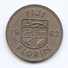 Fiji 1 Florin 1962 - Elizabeth II - Cupru-nichel, B11, 28.3 mm KM-24 (1)