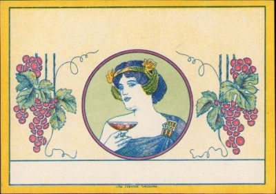 A1084 Probă etichetă sticlă vin interbelică, Lito Csendes, Timișoara foto