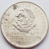 754 Mexic 5 Pesos 1953 km 467 argint