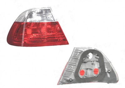 Stop spate lampa Bmw Seria 3 (E46), Coupe, 05.1999-03.2003, spate, Stanga, partea exterioara; P21/4W+P21W+PY21W; rosu-alb; fara suport bec; omologare foto