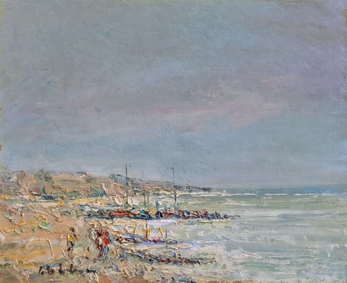 Ilie Ardeleanu (1926-2010)-La ţărmul mării, pictură &icirc;n ulei