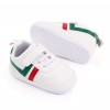 Adidasi albi cu insertie rosie si verde (Marime Disponibila: 9-12 luni (Marimea