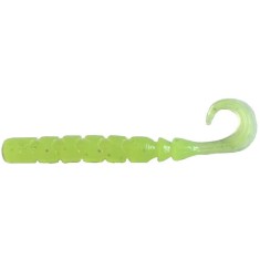 Finesse Kuru-Kuru Curly Tail 6.4cm Clear Chartreuse 12buc