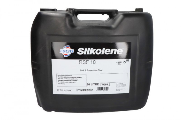 Ulei de amortizor de amortizare Silkolen RSF 10 SAE 10W 20L ISO 46 la transmisii și suspensii din spate
