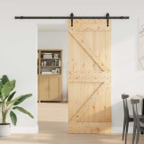 vidaXL Ușă glisantă NARVIK Natural și Negru 80 x 210 cm (213,5 cm) 3445248