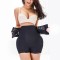 Colanți modelatori, Body modelator cu efect push-up, corset &amp; pernuțe pentru șolduri - XL-XXL, Negru