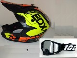 Cumpara ieftin Casca Moto Atv Cross Enduro Downhill + Ochelari 100% ,marimi disponibile XS,S,M si L