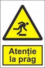 Indicator Atentie la prag - Semn Protectia Muncii foto