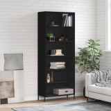 VidaXL Dulap &icirc;nalt, negru, 69,5x32,5x180 cm, lemn compozit