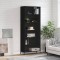 vidaXL Dulap &icirc;nalt, negru, 69,5x32,5x180 cm, lemn compozit 3189582