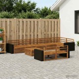 Cumpara ieftin Set de canapele de exterior 9 buc. 8-Locuri natural